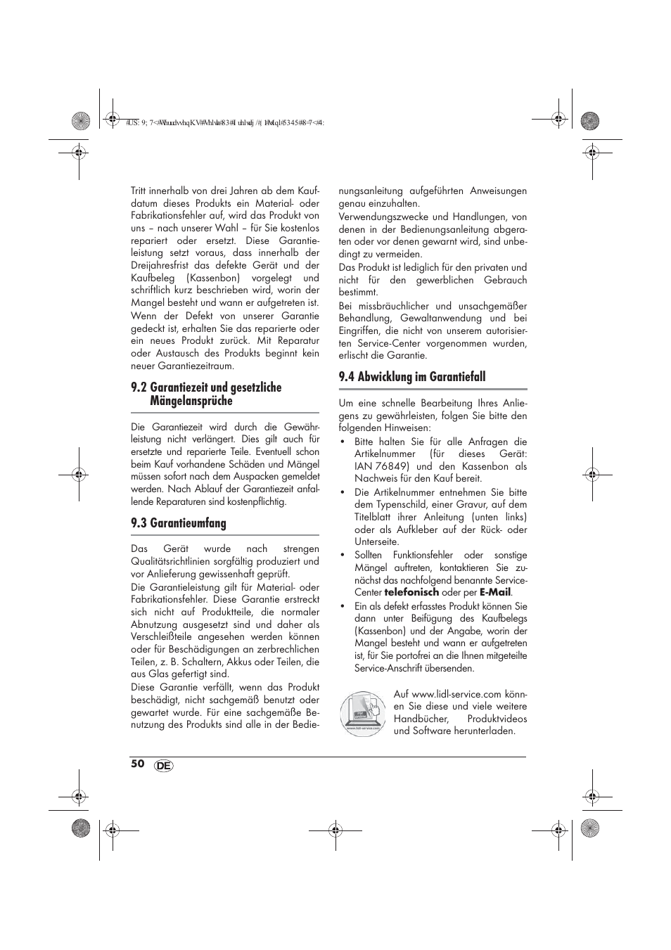 2 garantiezeit und gesetzliche mängelansprüche, 3 garantieumfang, 4 abwicklung im garantiefall | Powerfix PTW 1500 A1 User Manual | Page 52 / 54