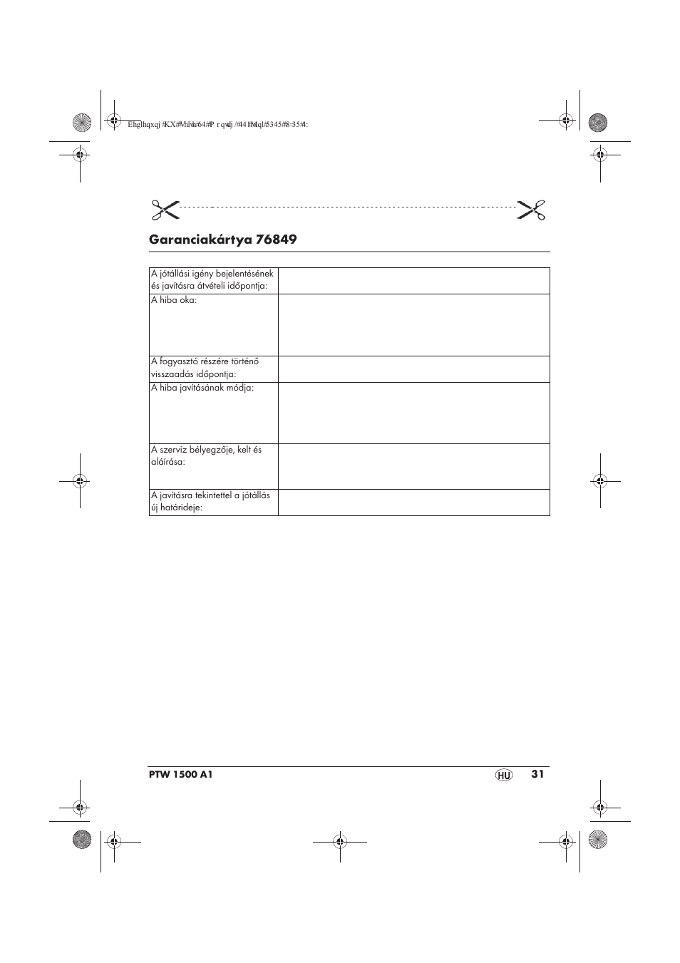 Powerfix PTW 1500 A1 User Manual | Page 33 / 74