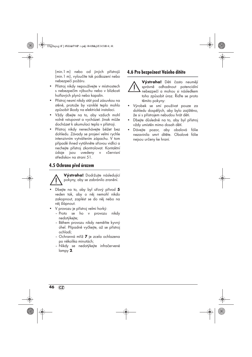 5 ochrana před úrazem, 6 pro bezpečnost vašeho dítěte | Powerfix PTW 1500 A1 User Manual | Page 48 / 74