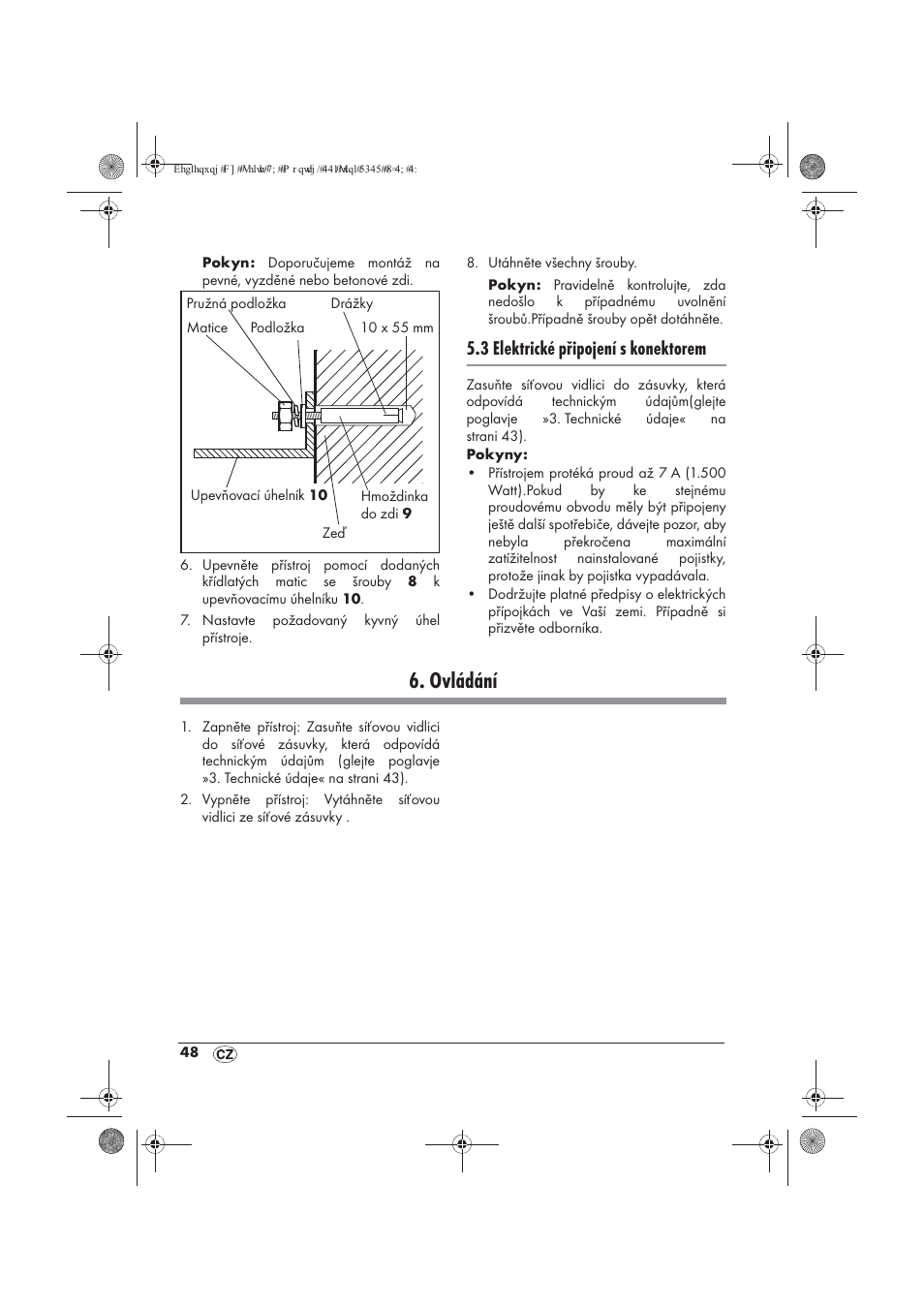 Ovládání, 3 elektrické připojení s konektorem | Powerfix PTW 1500 A1 User Manual | Page 50 / 74