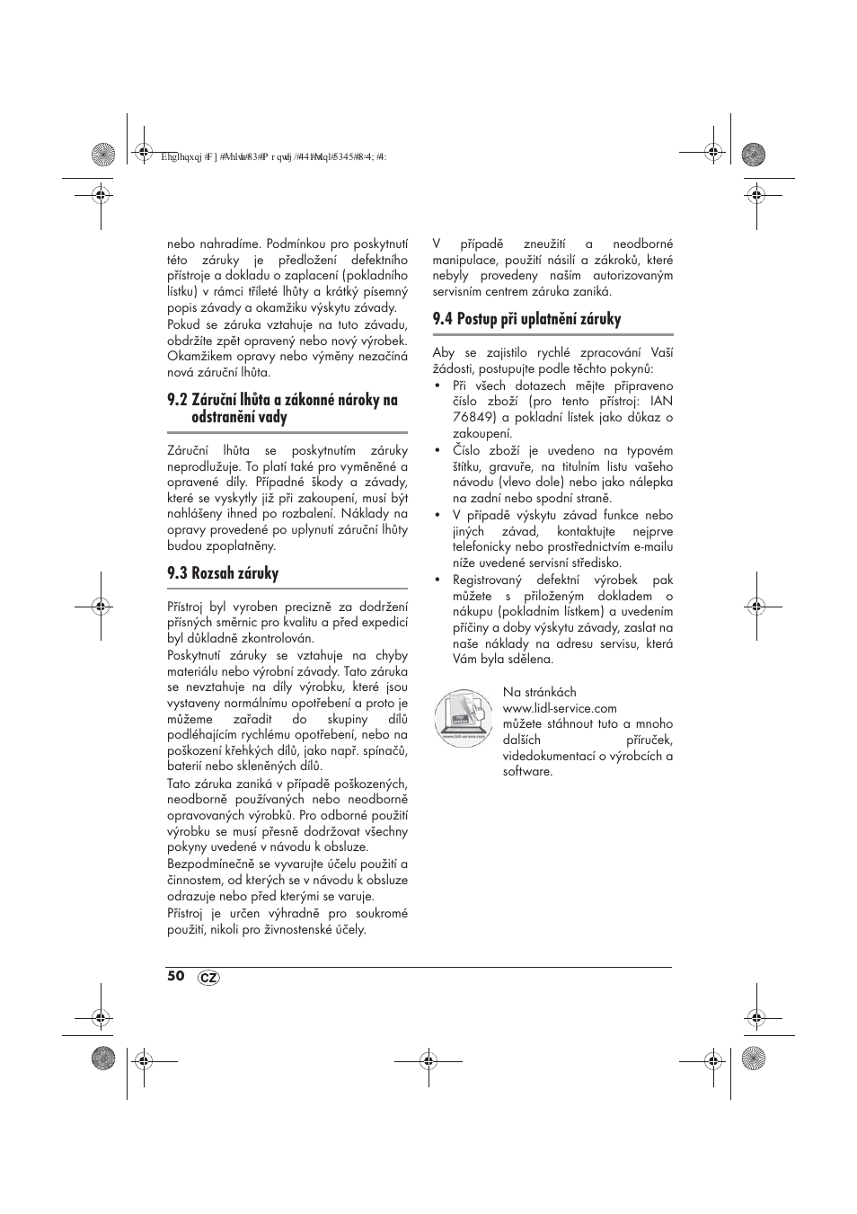 3 rozsah záruky, 4 postup při uplatnění záruky | Powerfix PTW 1500 A1 User Manual | Page 52 / 74