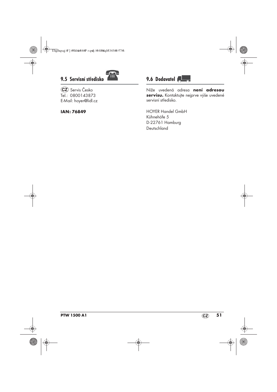 5 servisní středisko, 6 dodavatel | Powerfix PTW 1500 A1 User Manual | Page 53 / 74