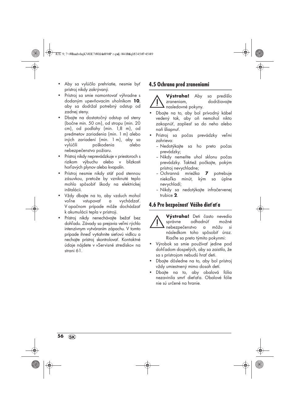 5 ochrana pred zraneniami, 6 pre bezpečnosť vášho dieťaťa | Powerfix PTW 1500 A1 User Manual | Page 58 / 74