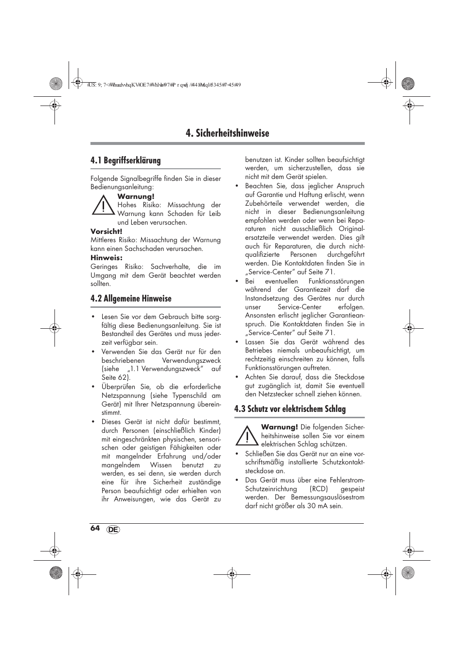 Sicherheitshinweise, 1 begriffserklärung, 2 allgemeine hinweise | 3 schutz vor elektrischem schlag | Powerfix PTW 1500 A1 User Manual | Page 66 / 74