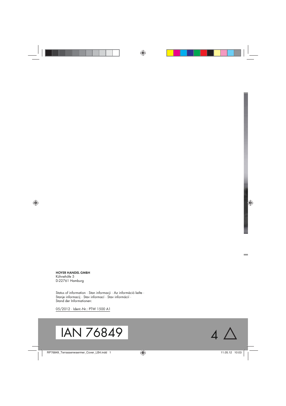 Powerfix PTW 1500 A1 User Manual | Page 74 / 74