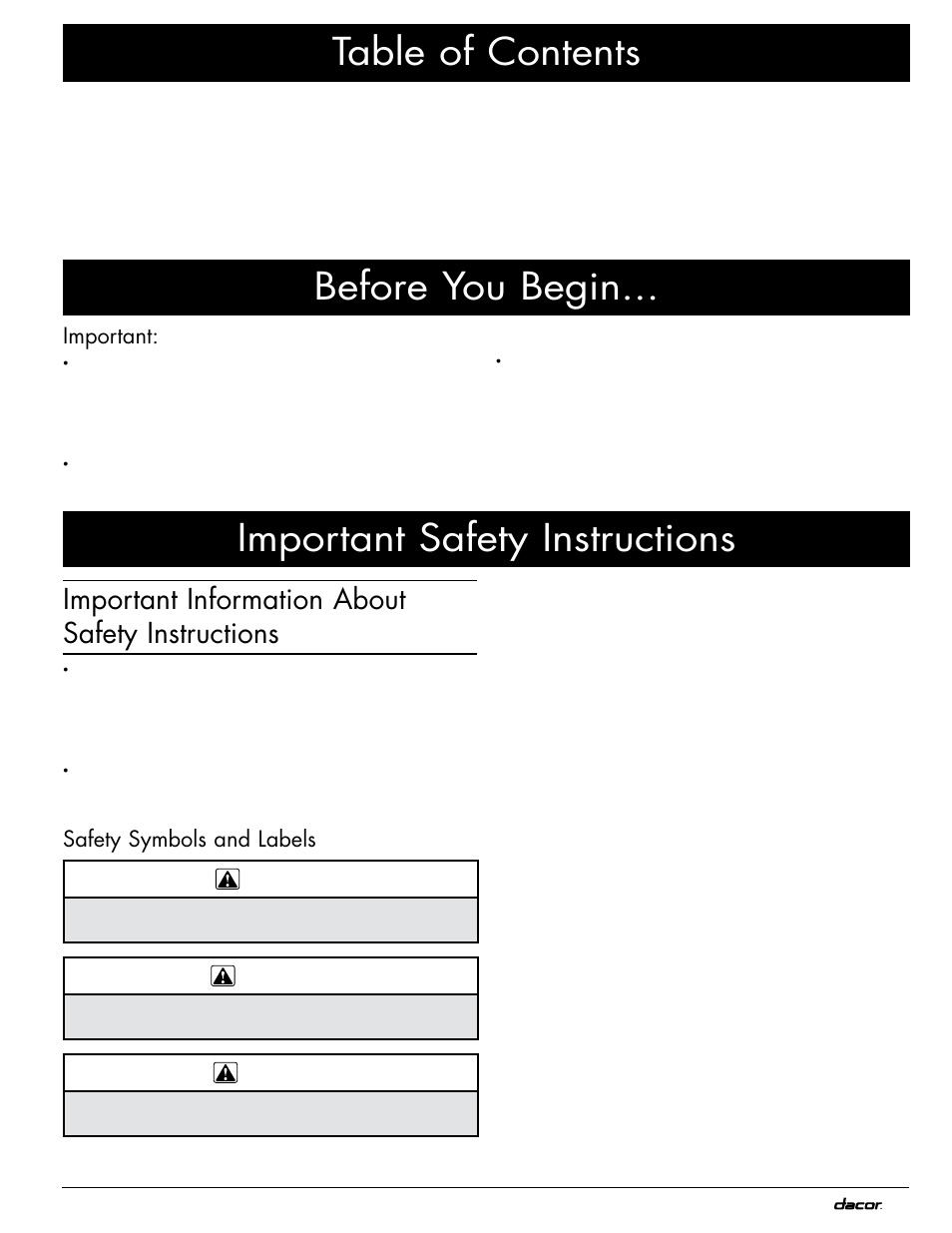 Dacor MWDH27 User Manual | Page 3 / 12