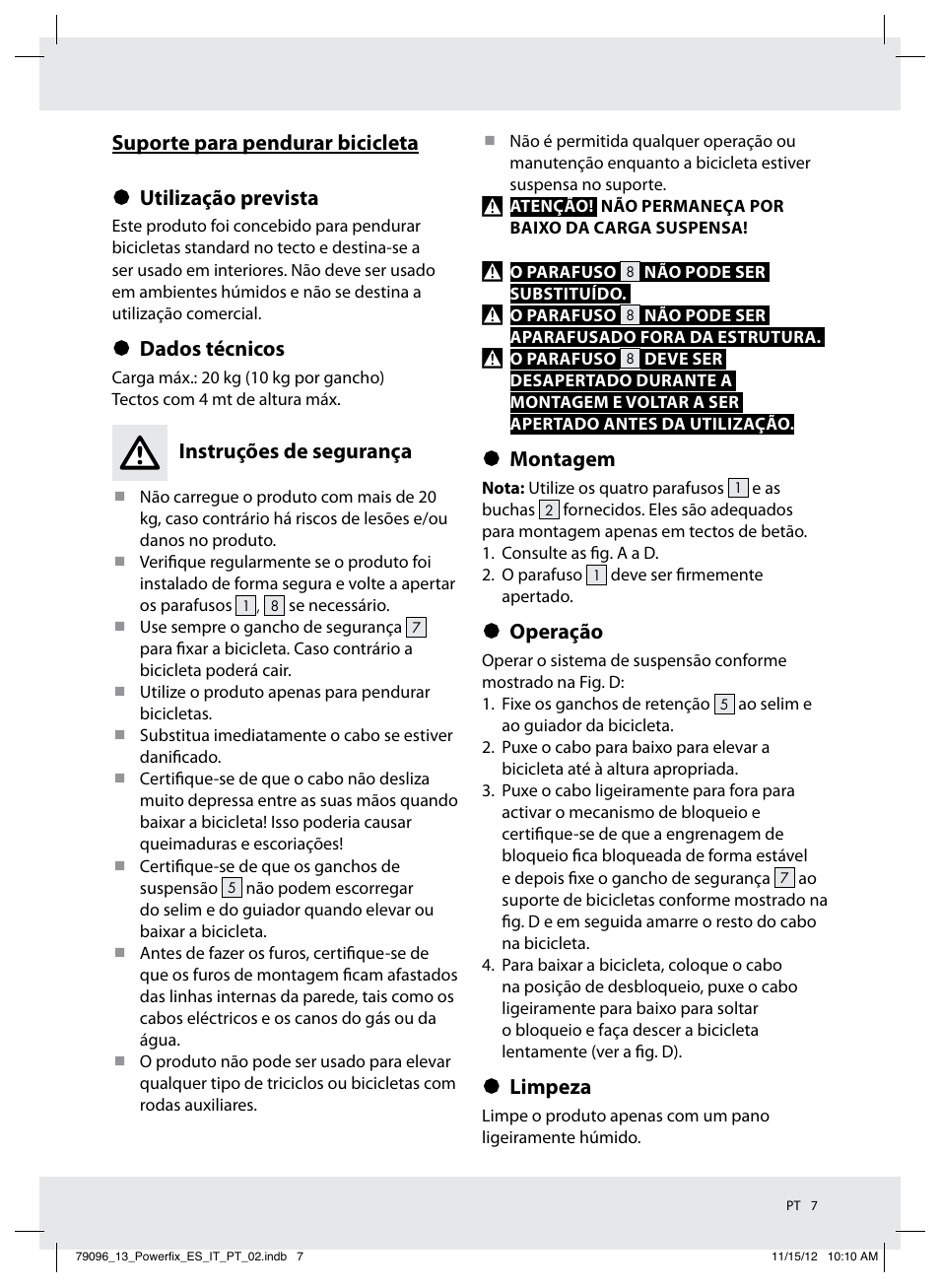Dados técnicos, Instruções de segurança, Montagem | Operação, Limpeza | Powerfix Z31331 User Manual | Page 7 / 14