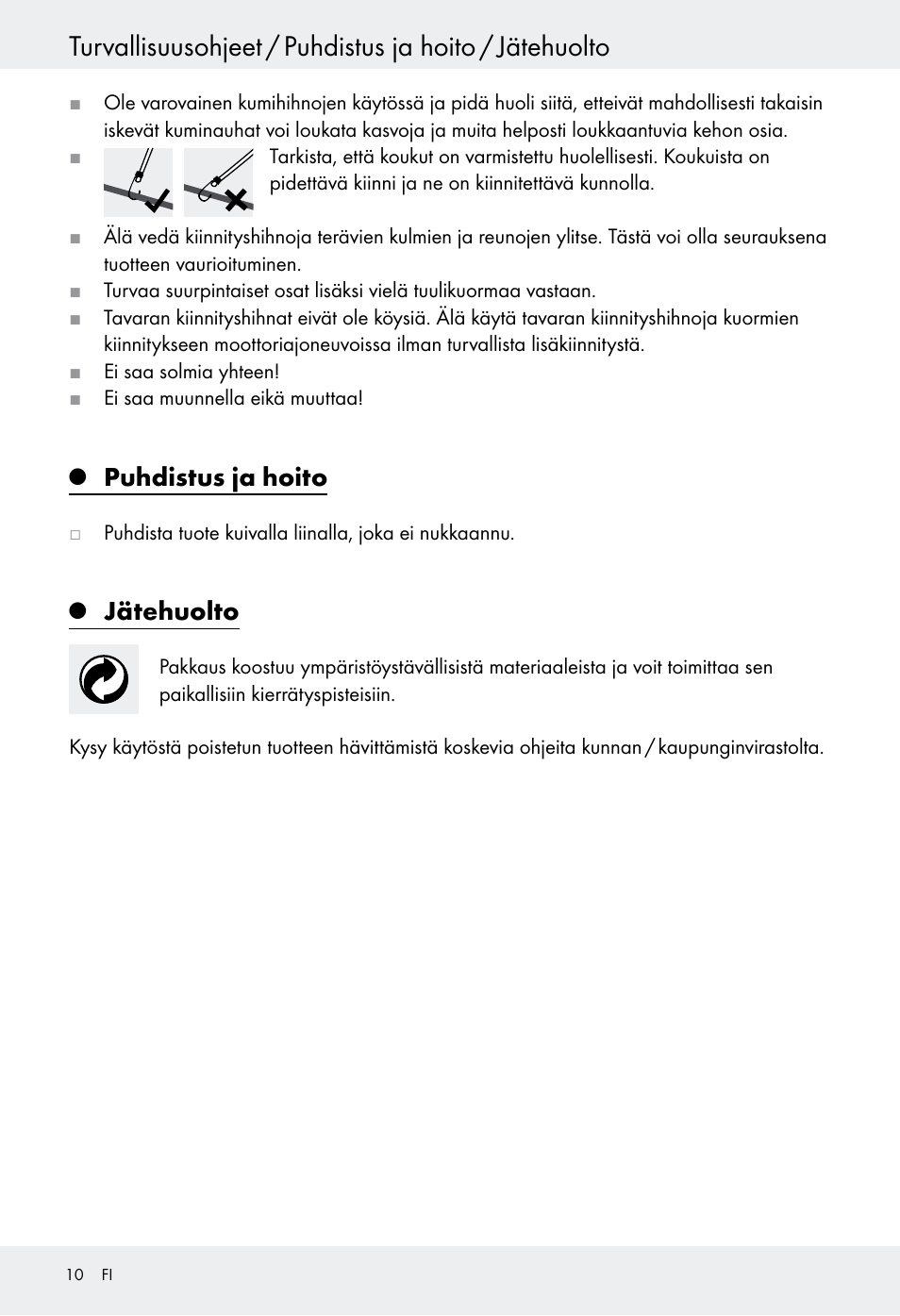 Puhdistus ja hoito, Jätehuolto | Powerfix Z28970-03 User Manual | Page 10 / 32