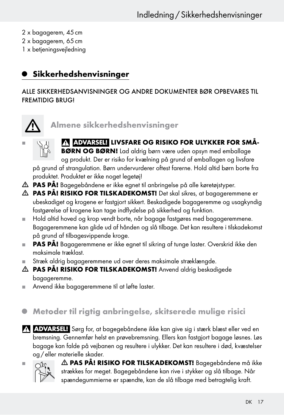 Indledning / sikkerhedshenvisninger, Sikkerhedshenvisninger, Almene sikkerhedshenvisninger | Powerfix Z28970-03 User Manual | Page 17 / 32