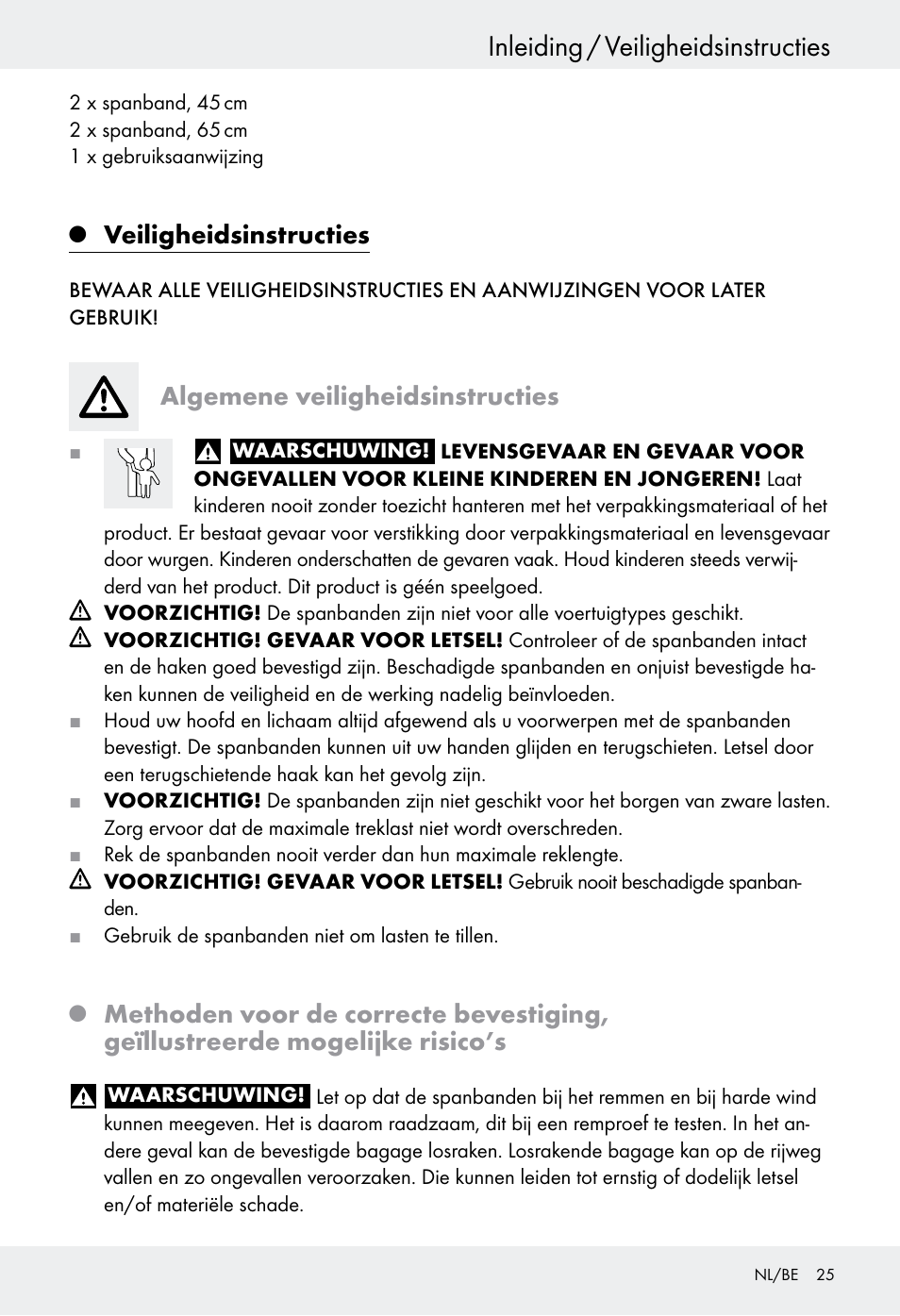 Inleiding / veiligheidsinstructies, Veiligheidsinstructies, Algemene veiligheidsinstructies | Powerfix Z28970-03 User Manual | Page 25 / 32