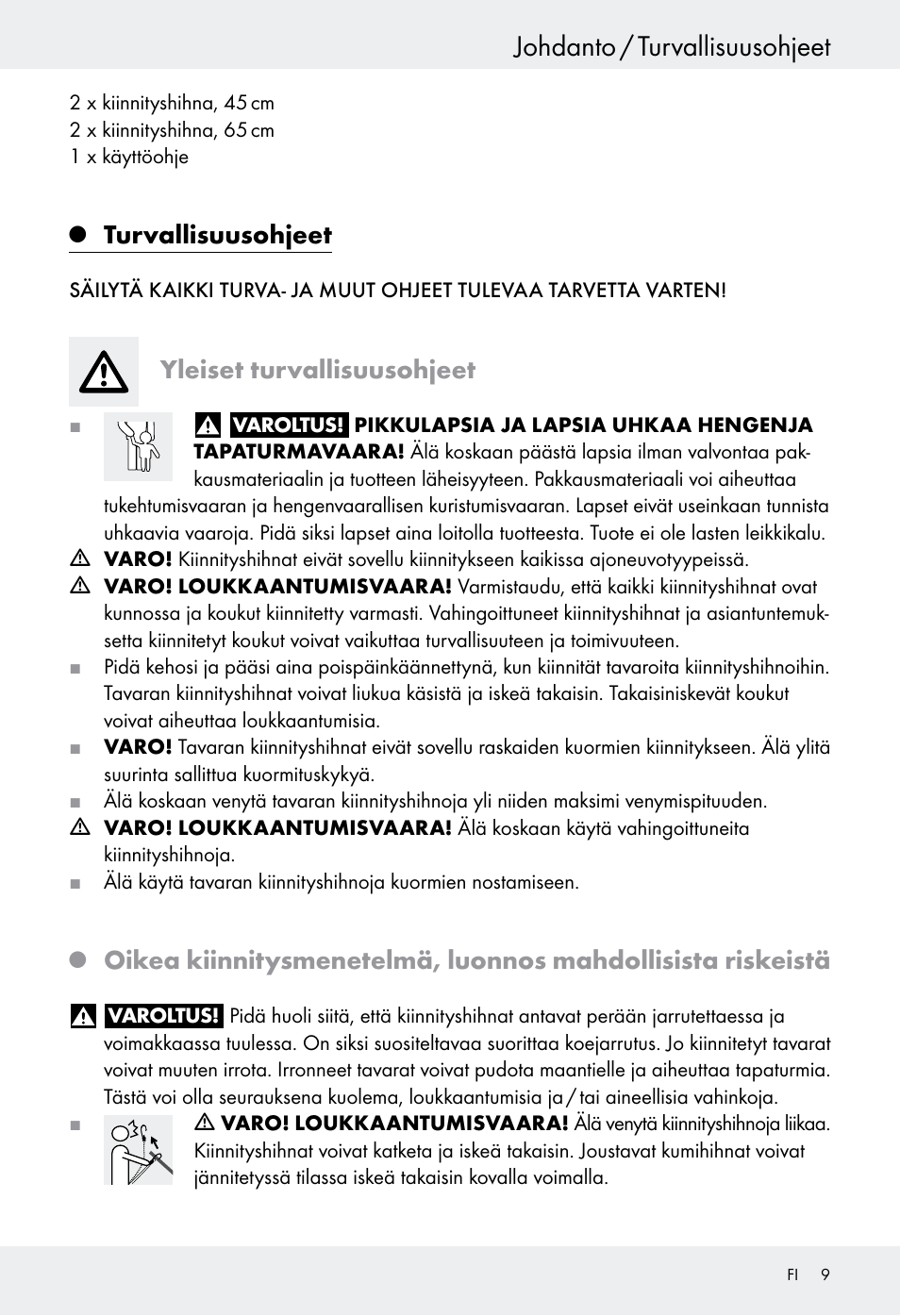 Johdanto / turvallisuusohjeet, Turvallisuusohjeet, Yleiset turvallisuusohjeet | Powerfix Z28970-03 User Manual | Page 9 / 32