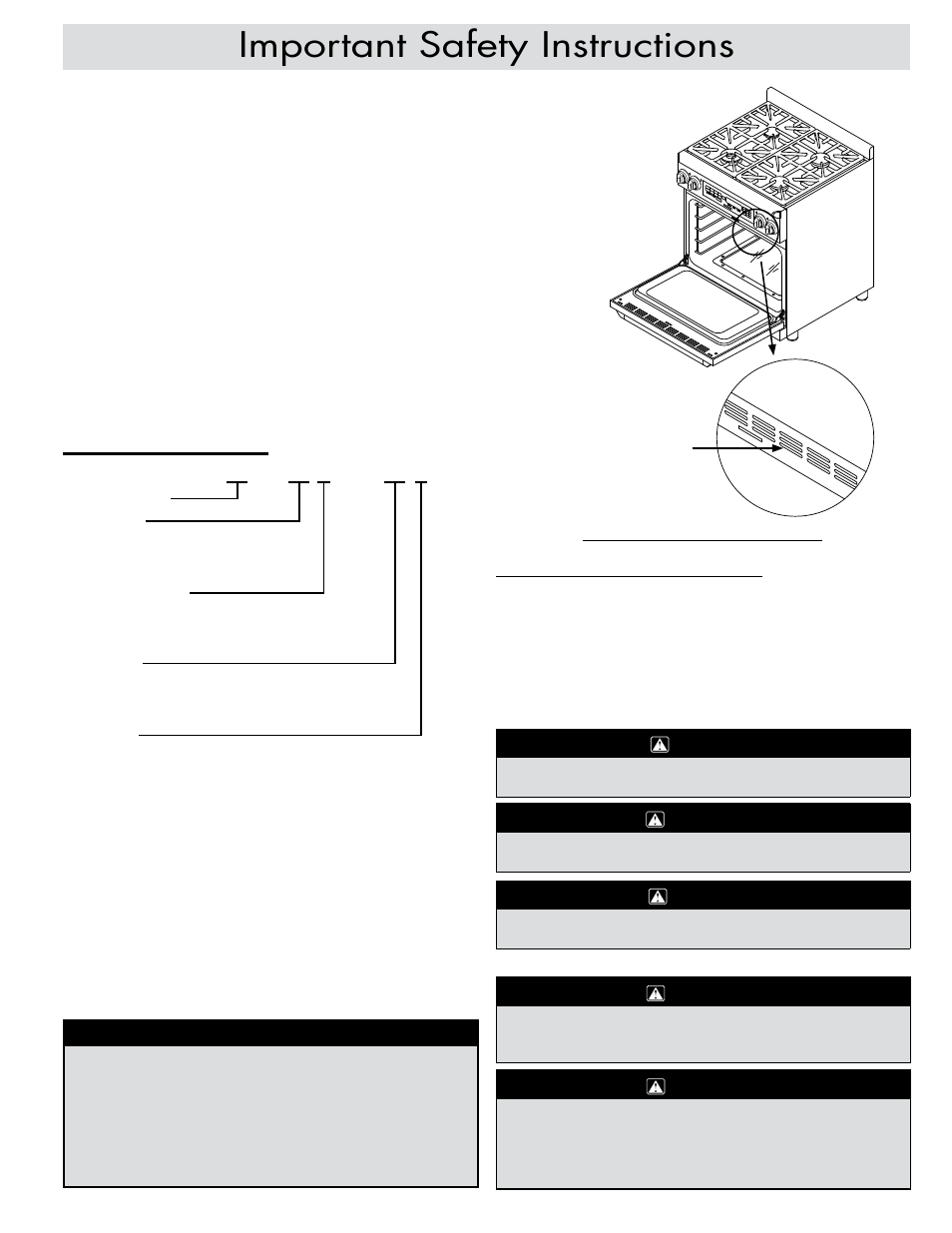 Important safety instructions, Model identification, About safety instructions | Dacor ER30DSR User Manual | Page 3 / 36