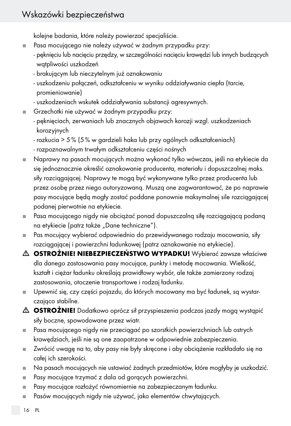 Wskazówki bezpieczeństwa | Powerfix Z28970-01 User Manual | Page 16 / 65