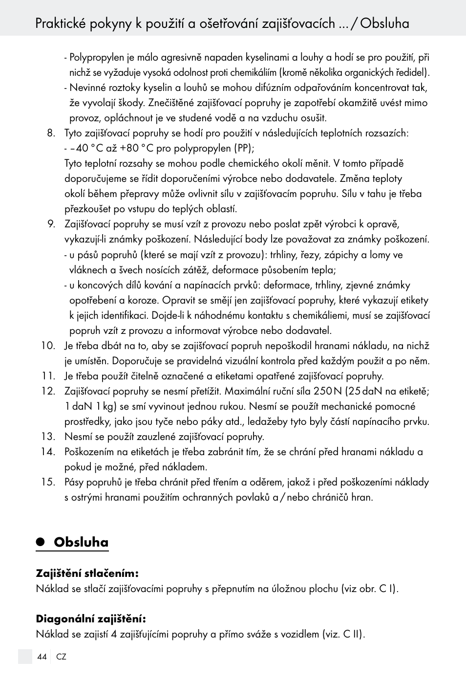 Obsluha | Powerfix Z28970-01 User Manual | Page 44 / 65