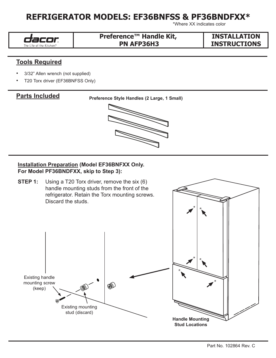 Dacor EF36BNFSS User Manual | 4 pages