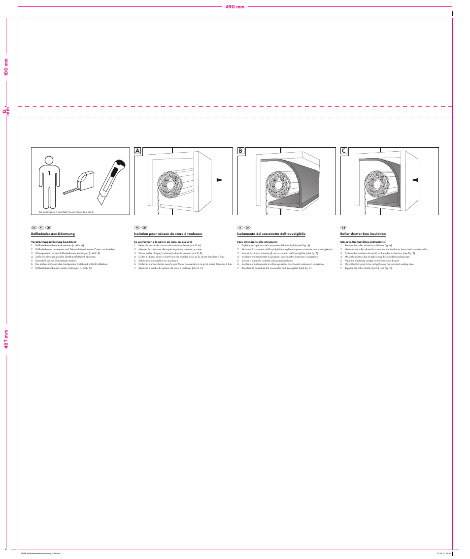 Powerfix Shutter Box Insulation User Manual | 1 page