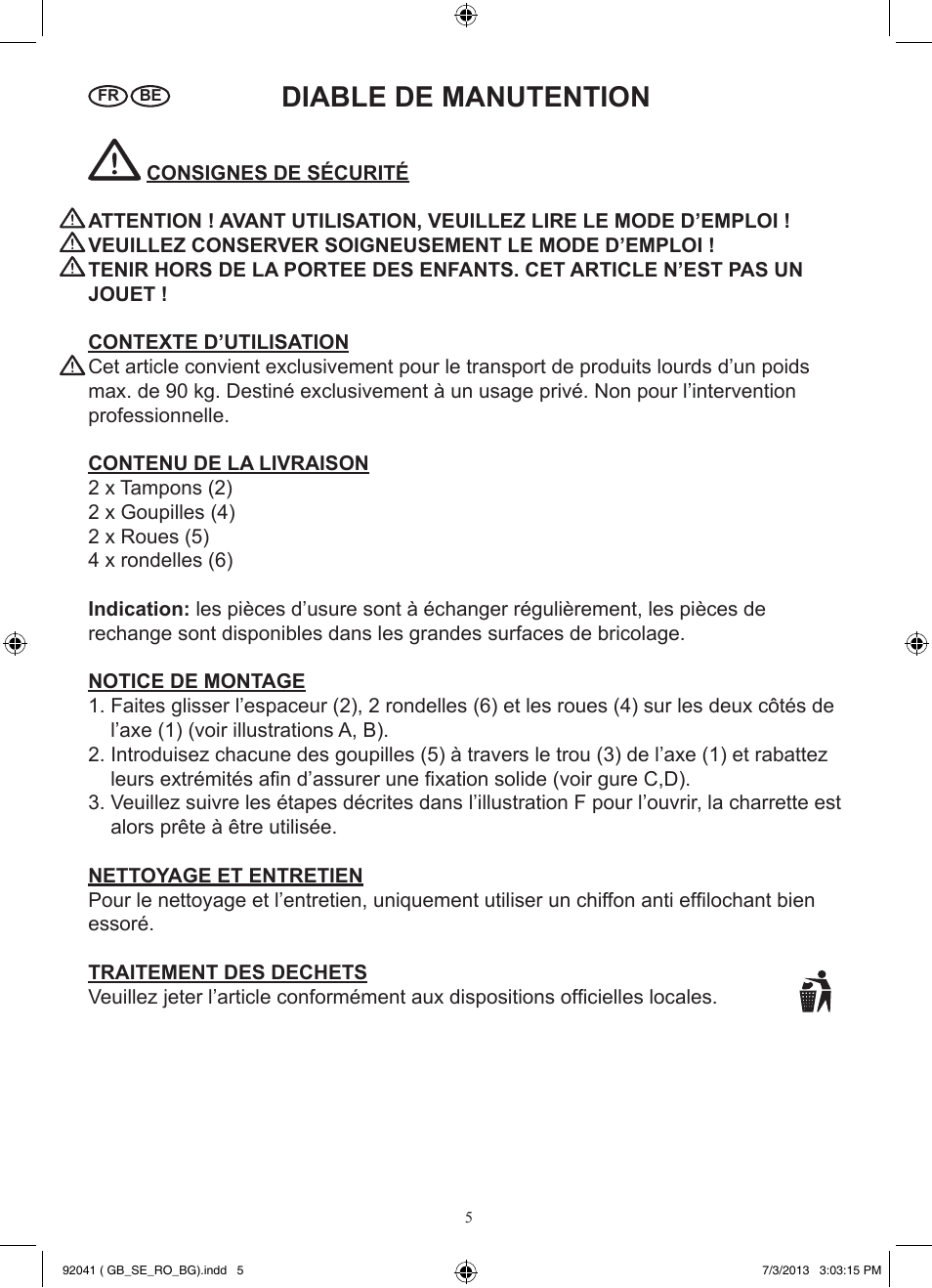 Diable de manutention | Powerfix Z31229 User Manual | Page 6 / 12