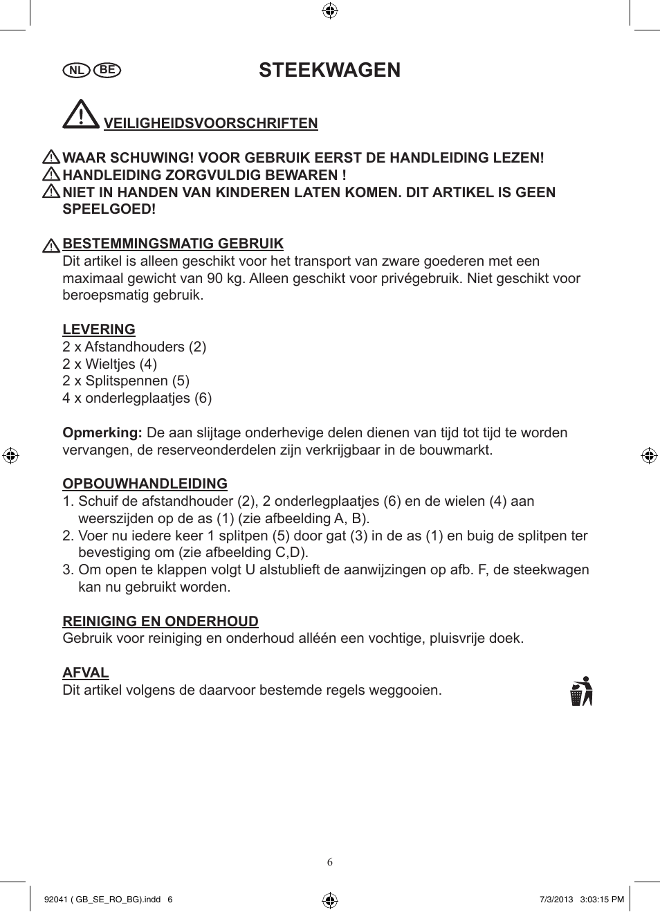 Steekwagen | Powerfix Z31229 User Manual | Page 7 / 12