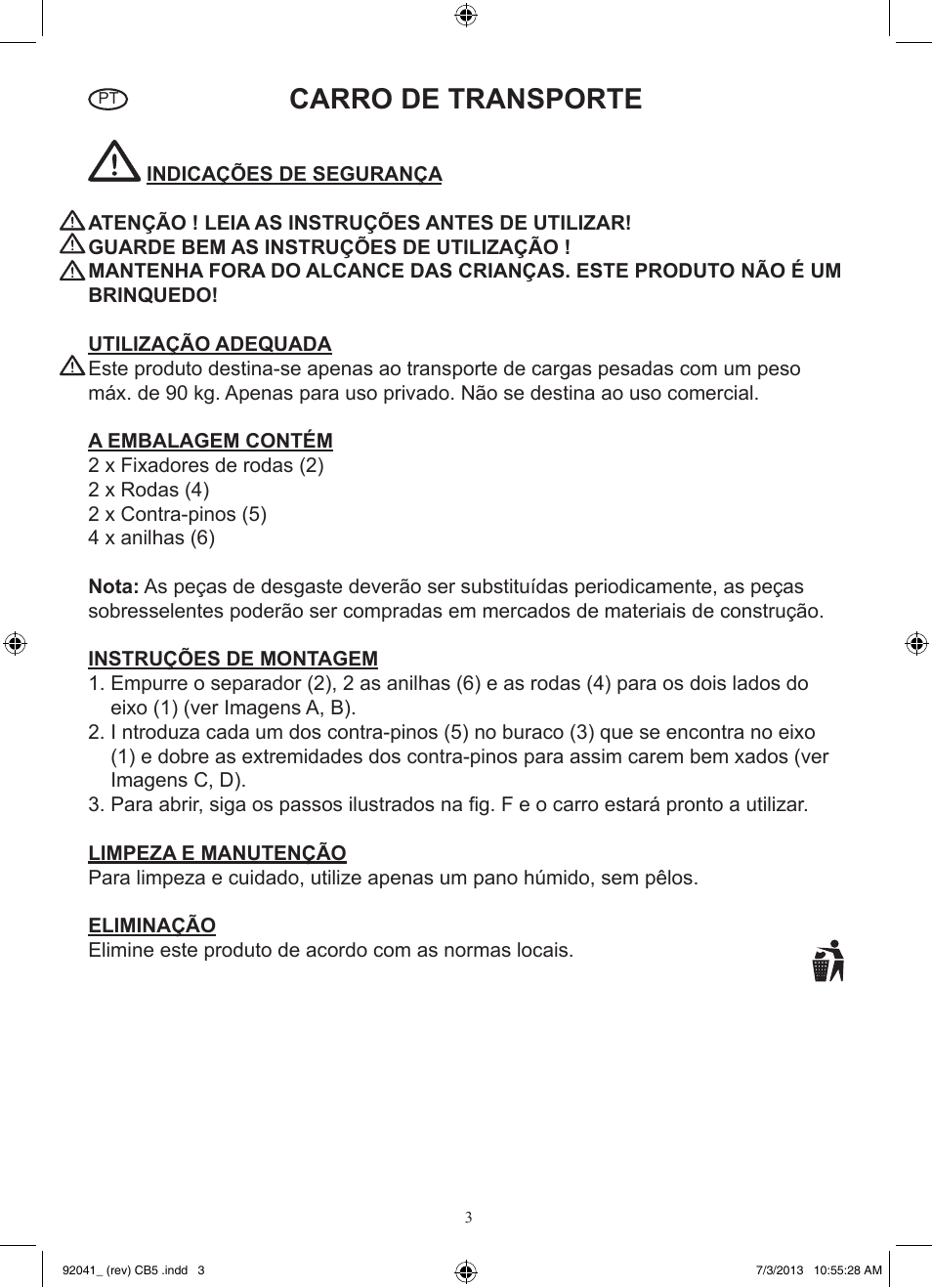 Carro de transporte | Powerfix Z31229 User Manual | Page 4 / 8