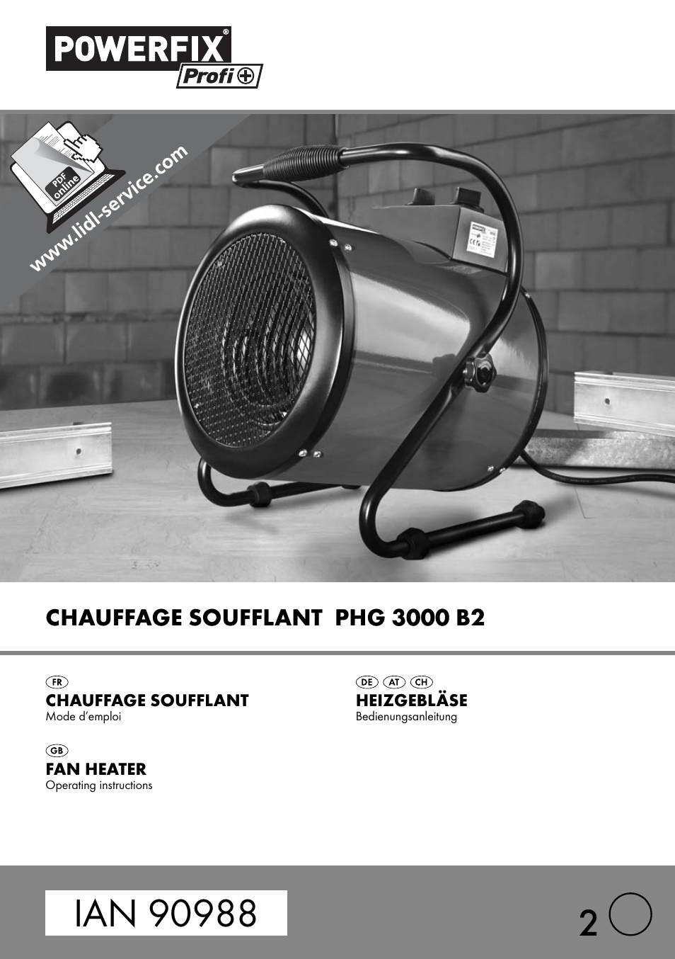 Powerfix PHG 2500 B2 User Manual | 40 pages