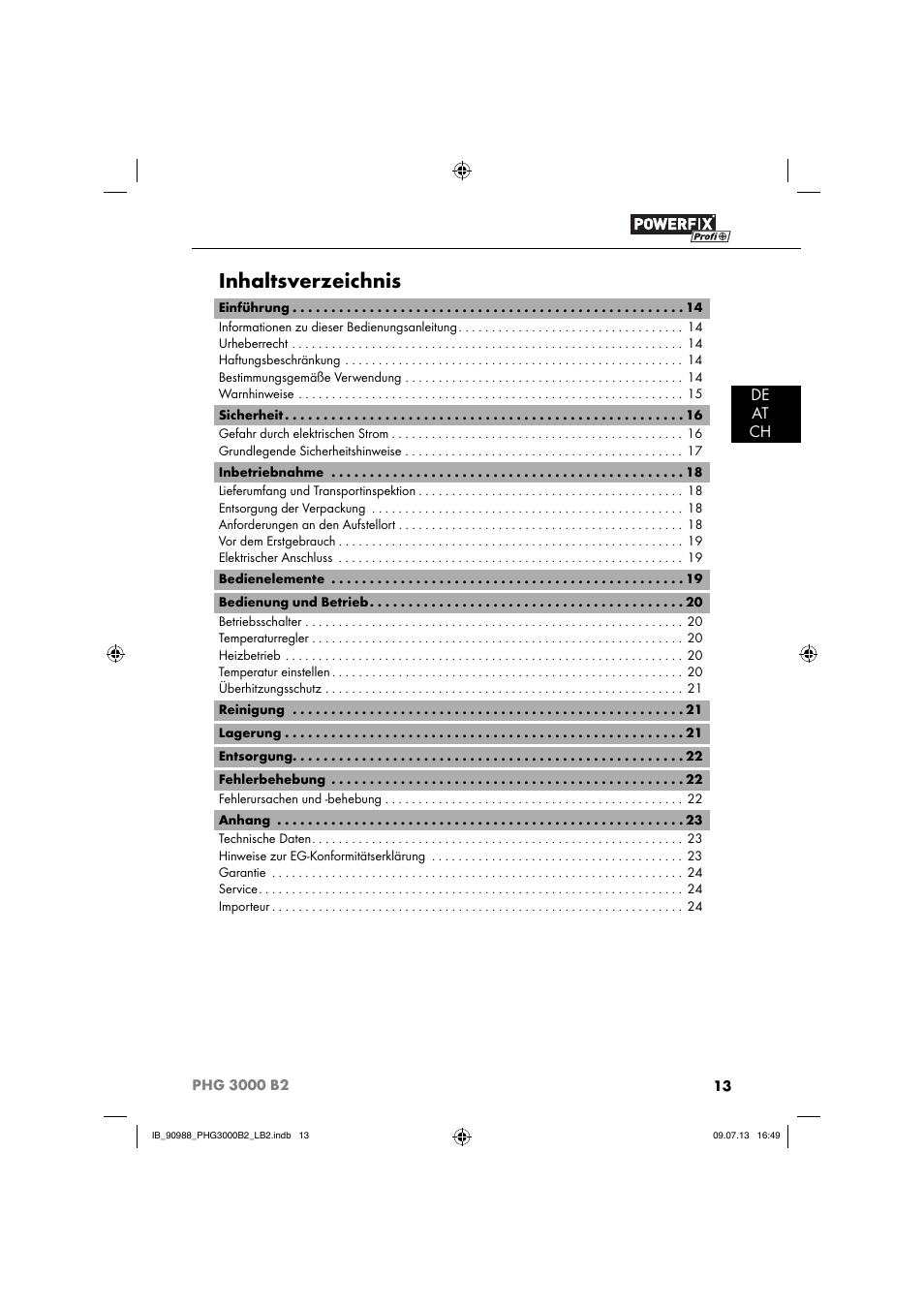 Powerfix PHG 2500 B2 User Manual | Page 16 / 40