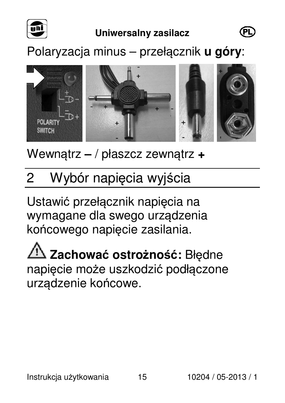 2 wybór napięcia wyjścia | Powerfix Power Socket Switch User Manual | Page 15 / 87