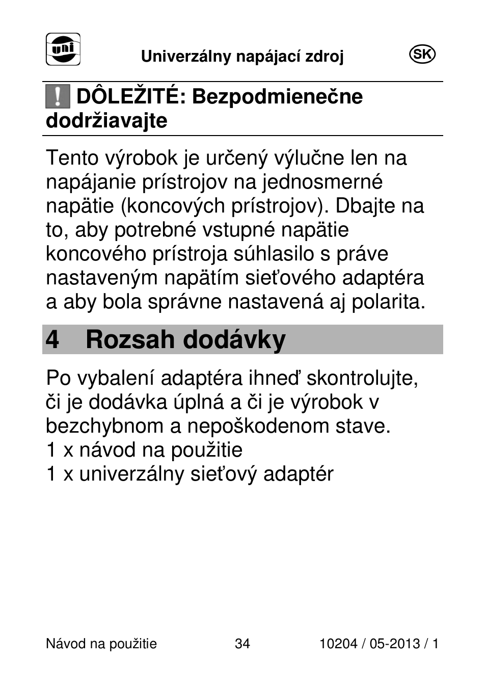 4 rozsah dodávky | Powerfix Power Socket Switch User Manual | Page 34 / 87