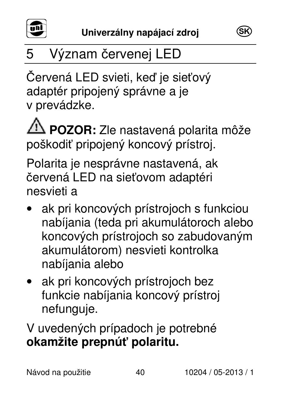 5 význam červenej led | Powerfix Power Socket Switch User Manual | Page 40 / 87