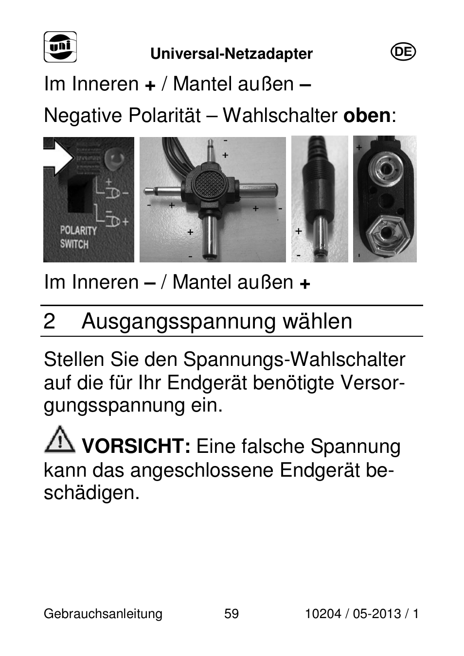 2 ausgangsspannung wählen | Powerfix Power Socket Switch User Manual | Page 59 / 87