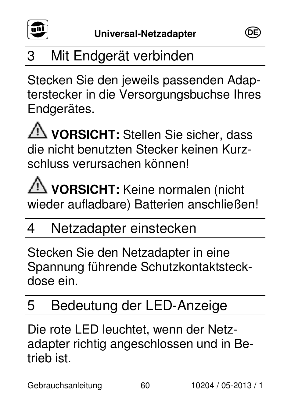 3 mit endgerät verbinden, 4 netzadapter einstecken, 5 bedeutung der led-anzeige | Powerfix Power Socket Switch User Manual | Page 60 / 87