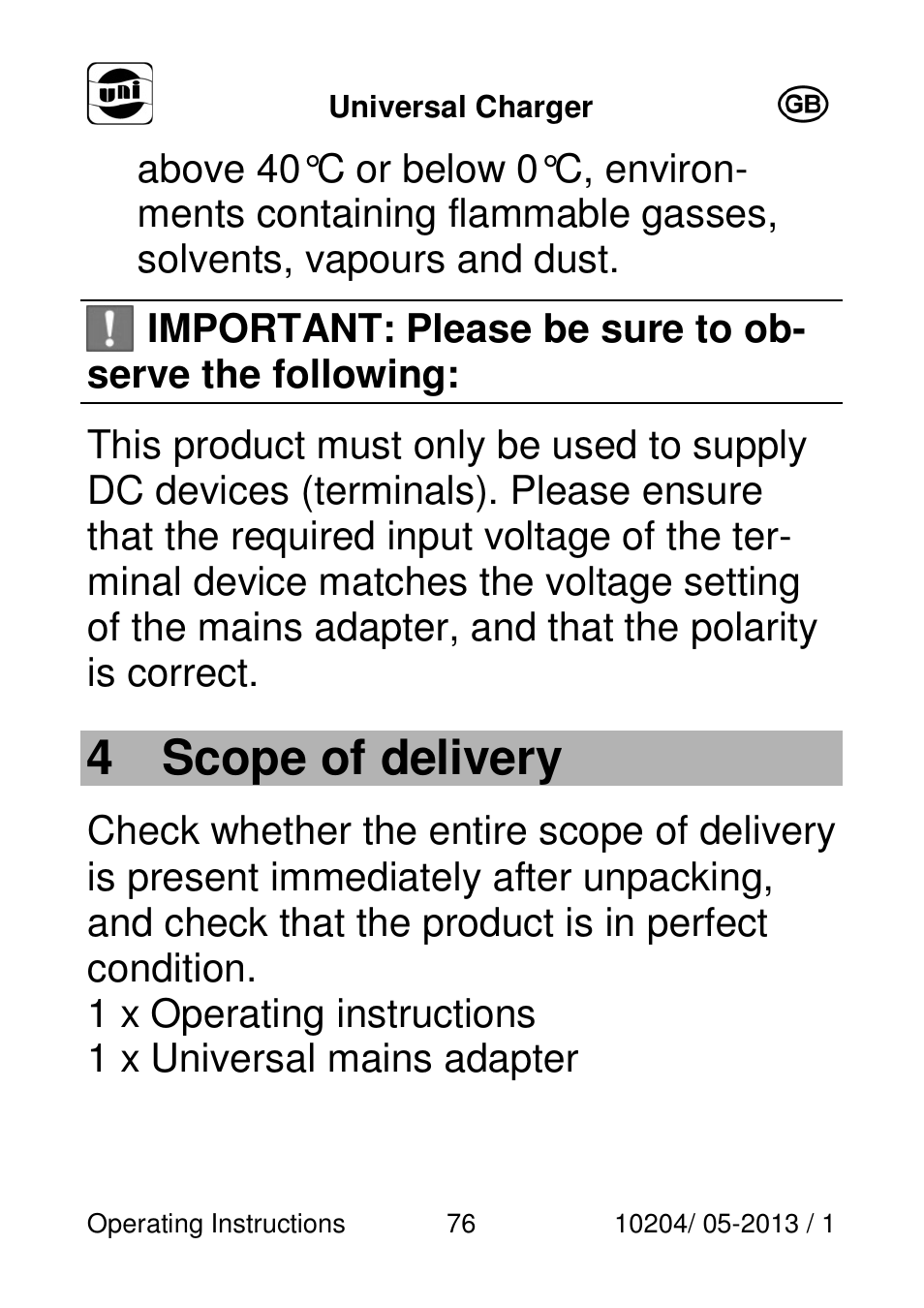 4 scope of delivery | Powerfix Power Socket Switch User Manual | Page 76 / 87