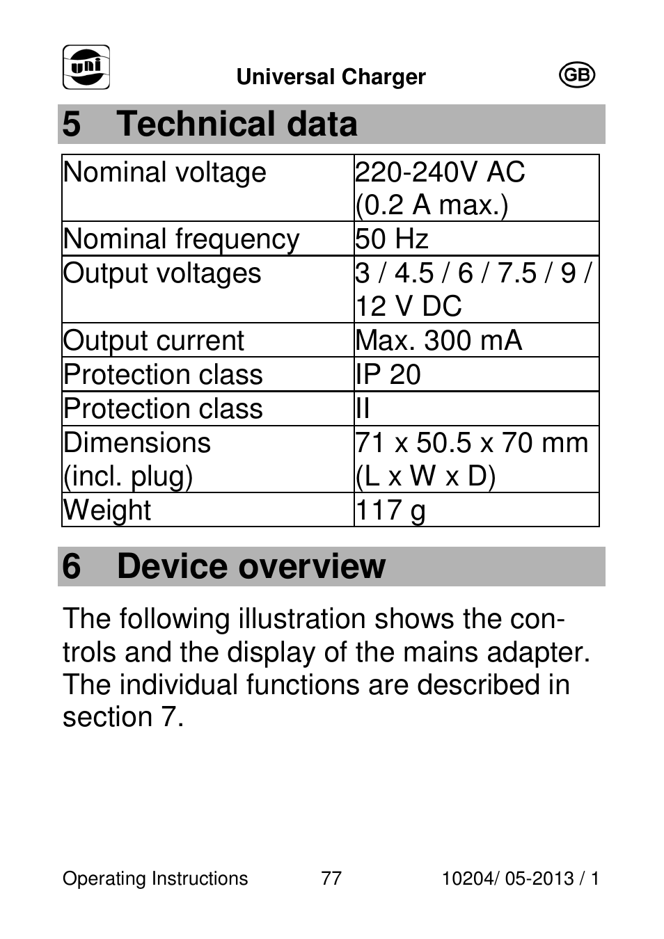 5 technical data, 6 device overview | Powerfix Power Socket Switch User Manual | Page 77 / 87