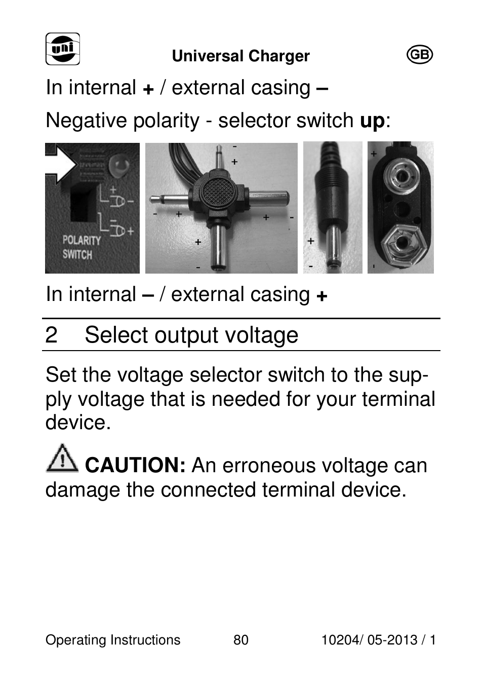 2 select output voltage | Powerfix Power Socket Switch User Manual | Page 80 / 87