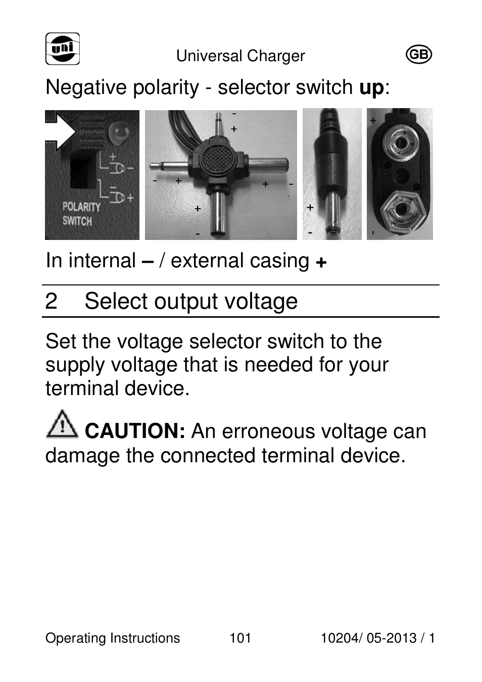 2 select output voltage | Powerfix Power Socket Switch User Manual | Page 101 / 108
