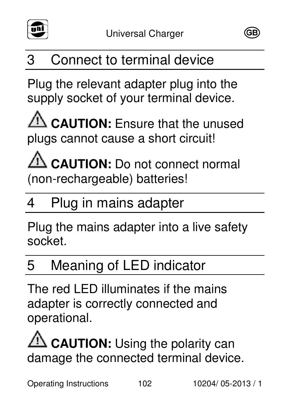 3 connect to terminal device, 4 plug in mains adapter, 5 meaning of led indicator | Powerfix Power Socket Switch User Manual | Page 102 / 108