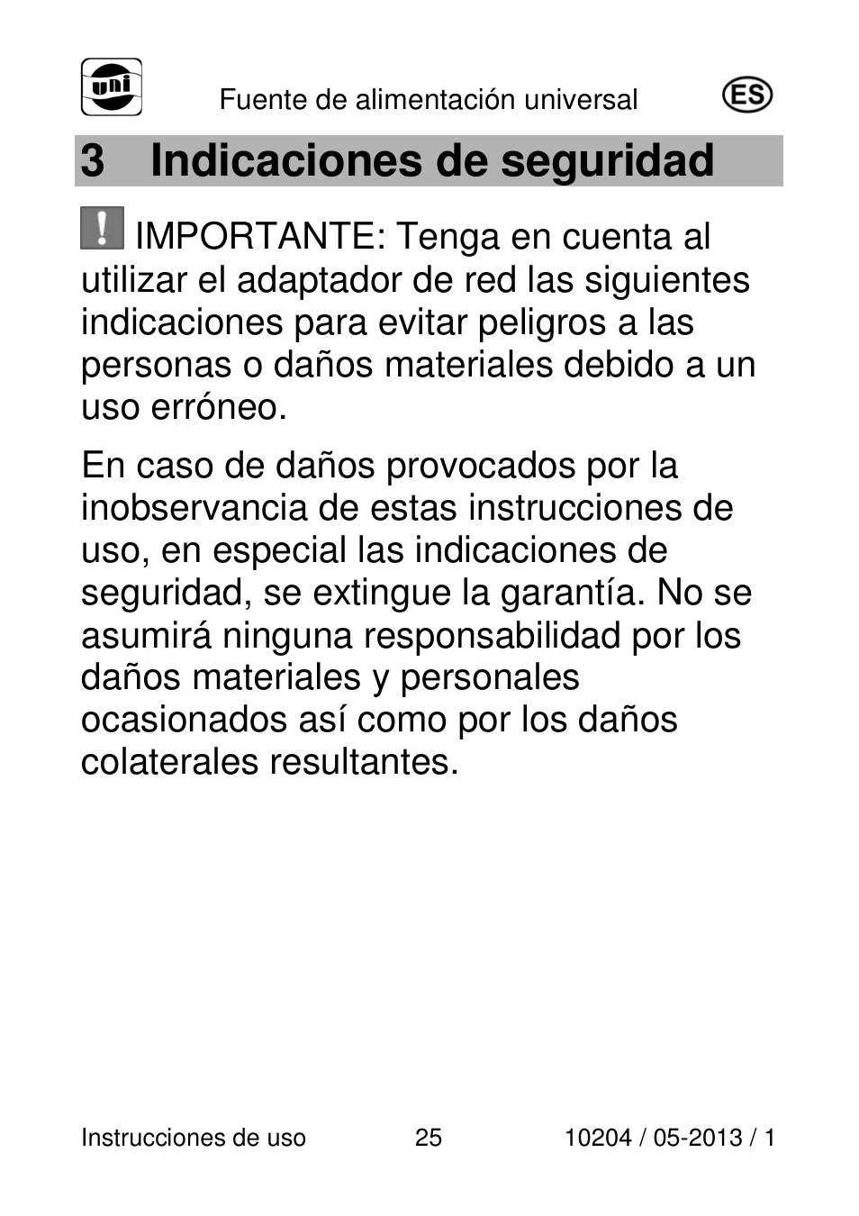 3 indicaciones de seguridad | Powerfix Power Socket Switch User Manual | Page 25 / 108