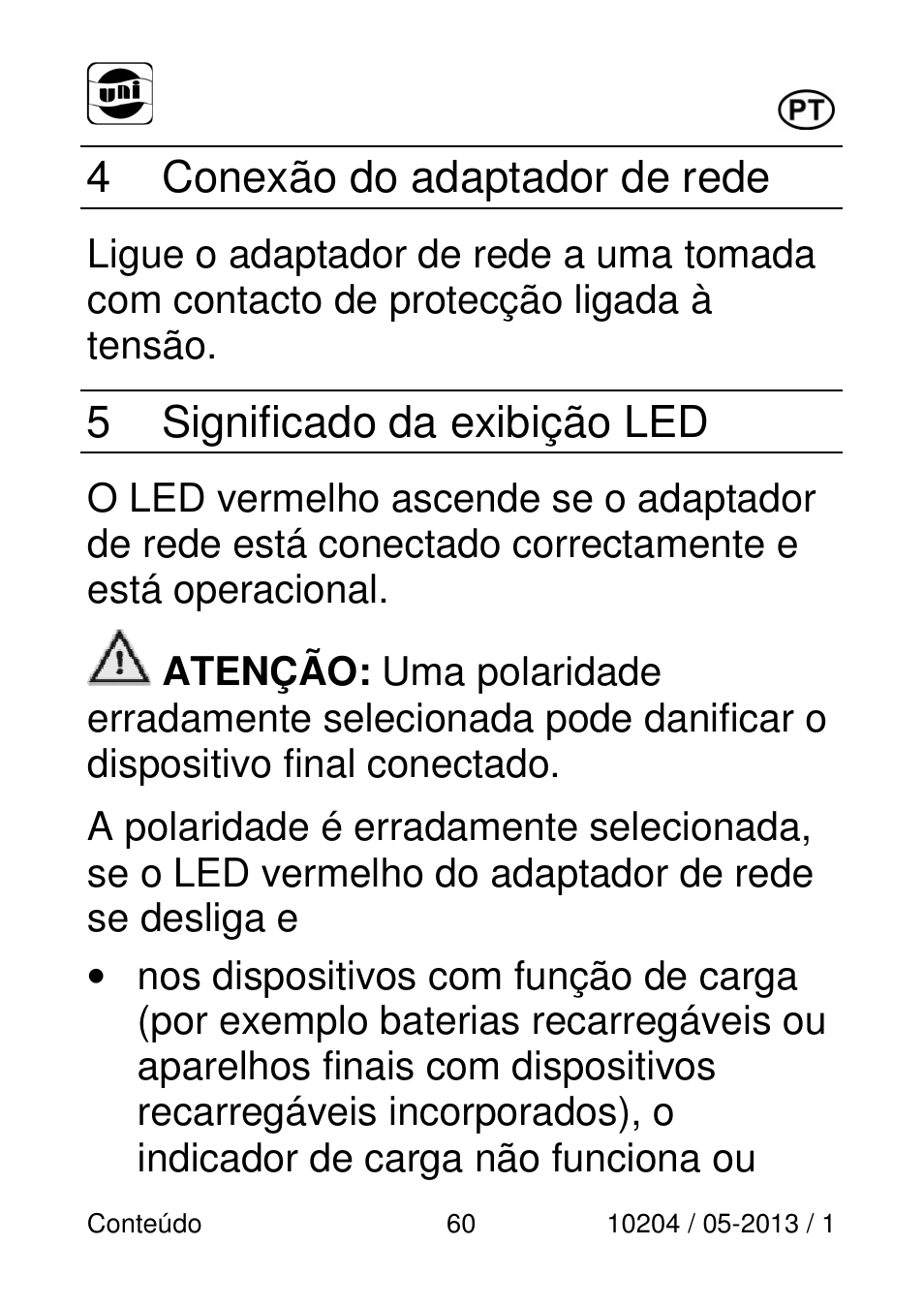 4 conexão do adaptador de rede, 5 significado da exibição led | Powerfix Power Socket Switch User Manual | Page 60 / 108
