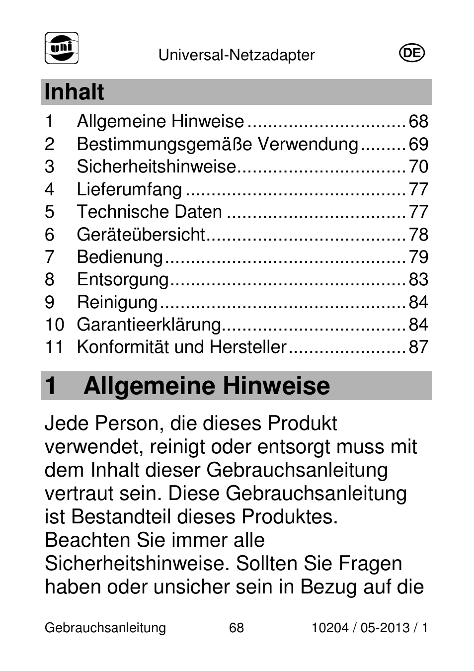 1 allgemeine hinweise | Powerfix Power Socket Switch User Manual | Page 68 / 108