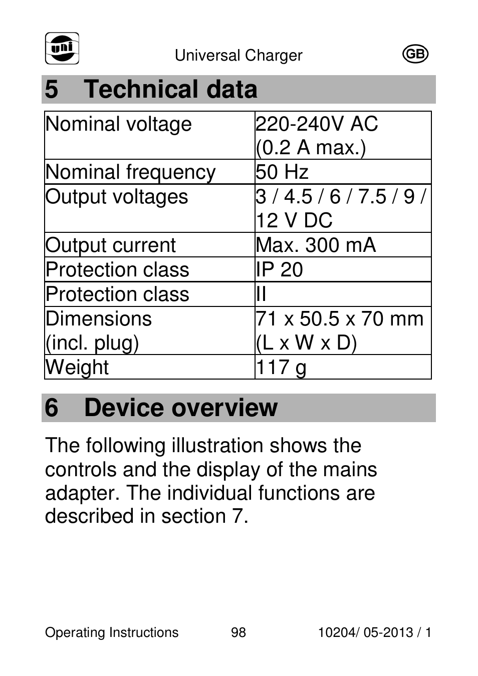 5 technical data, 6 device overview | Powerfix Power Socket Switch User Manual | Page 98 / 108