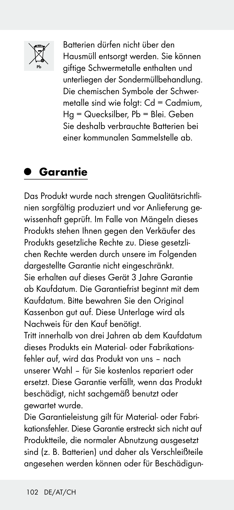 Garantie | Powerfix Z31697A User Manual | Page 102 / 104