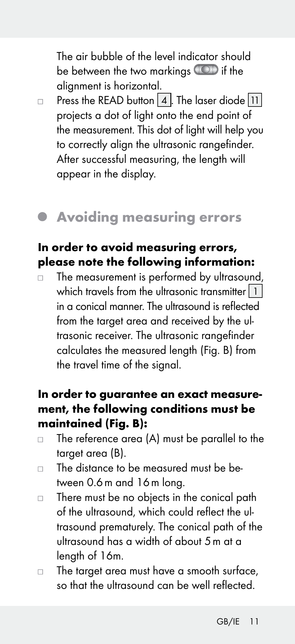 Avoiding measuring errors | Powerfix Z31697A User Manual | Page 11 / 104