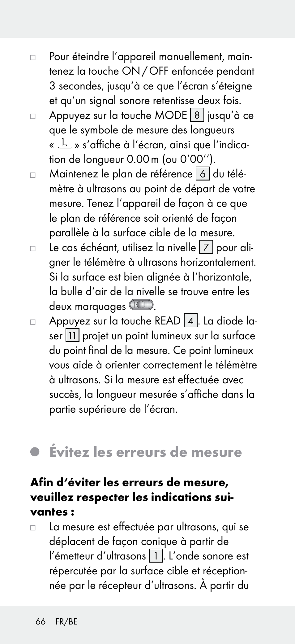 Évitez les erreurs de mesure | Powerfix Z31697A User Manual | Page 66 / 104