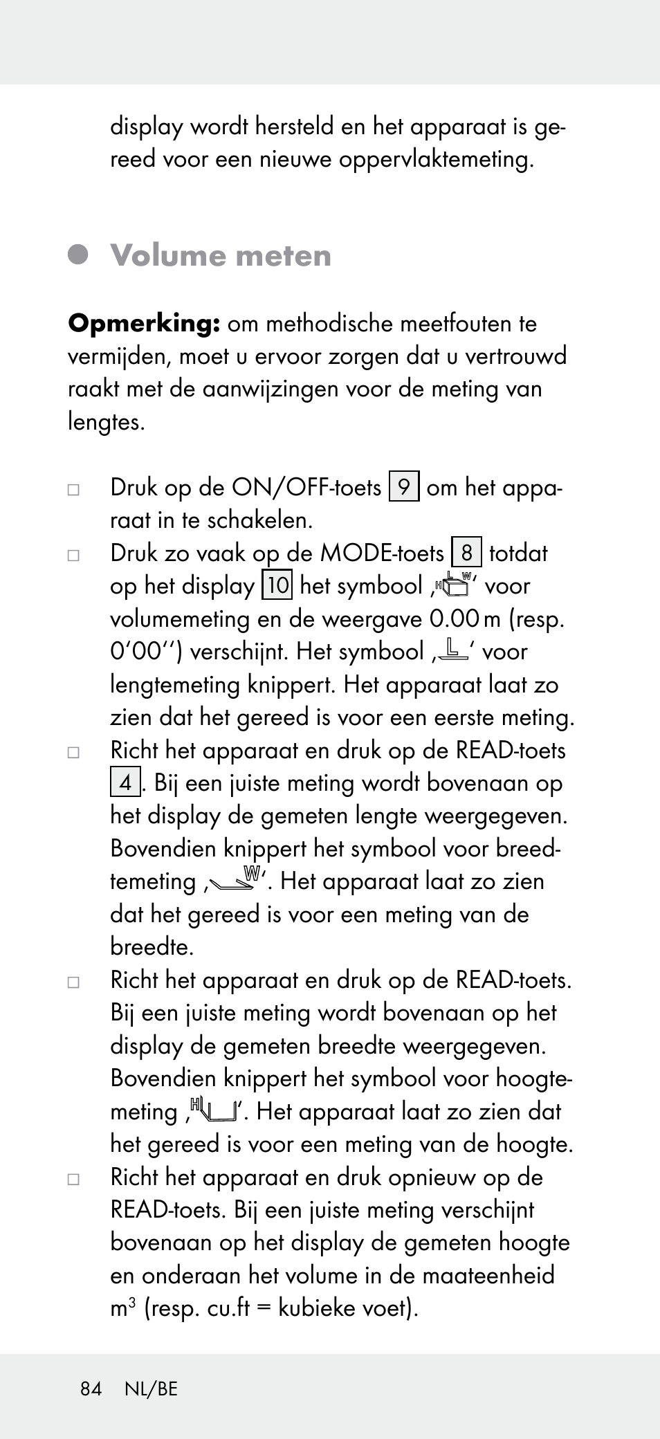 Volume meten | Powerfix Z31697A User Manual | Page 84 / 104