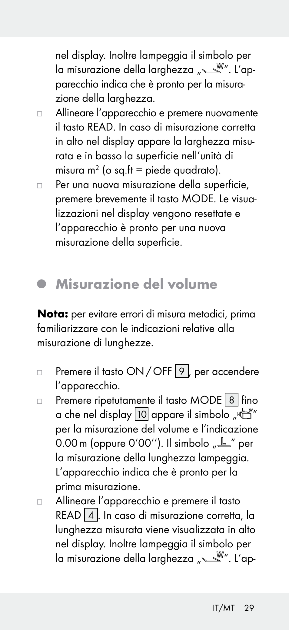 Misurazione del volume | Powerfix Z31697A User Manual | Page 29 / 78