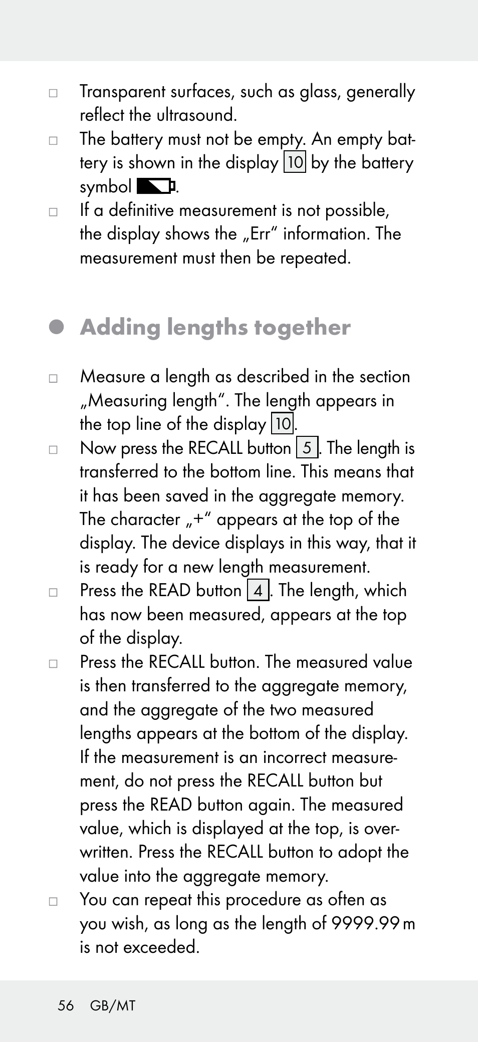 Adding lengths together | Powerfix Z31697A User Manual | Page 56 / 78