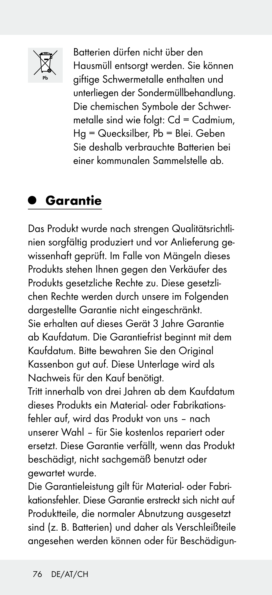 Garantie | Powerfix Z31697A User Manual | Page 76 / 78