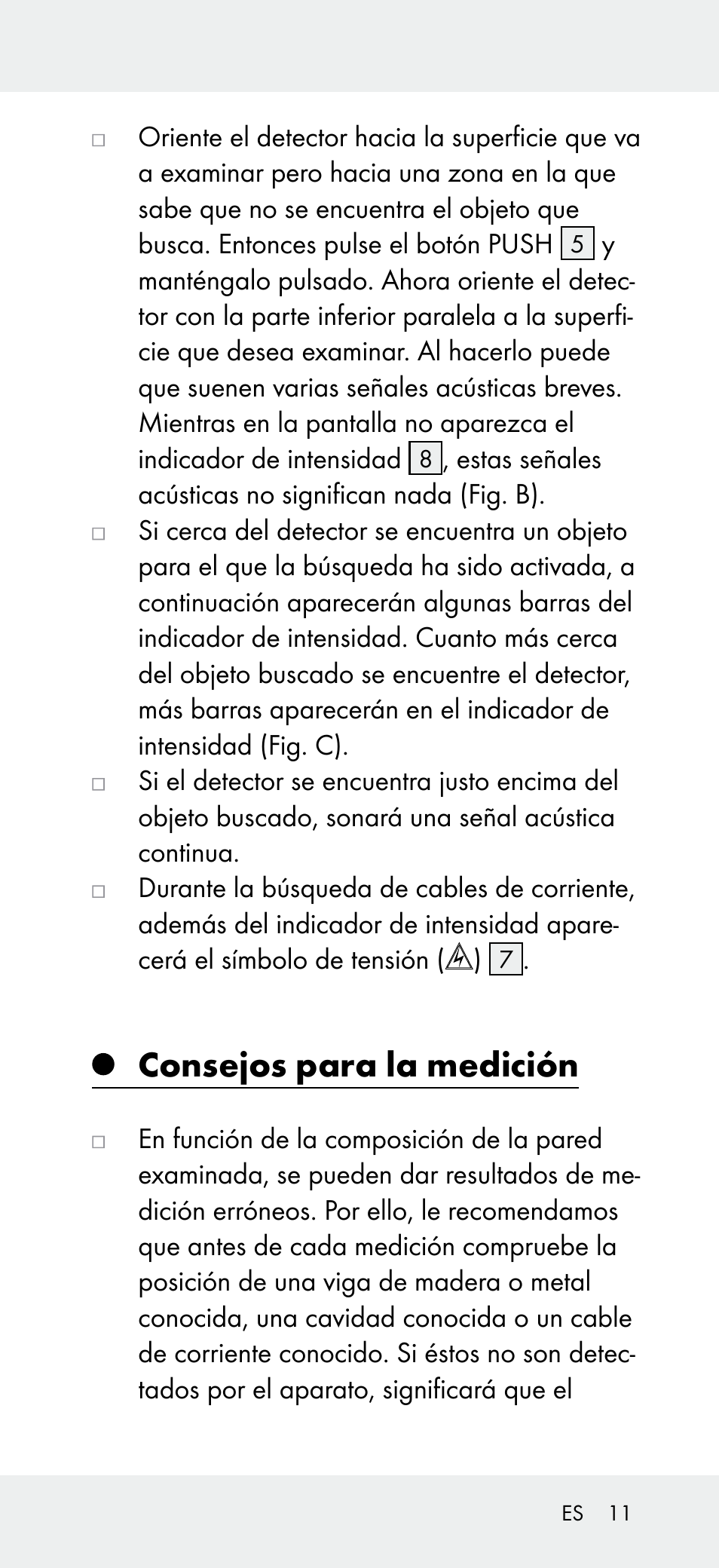 Consejos para la medición | Powerfix Z31697B User Manual | Page 11 / 55