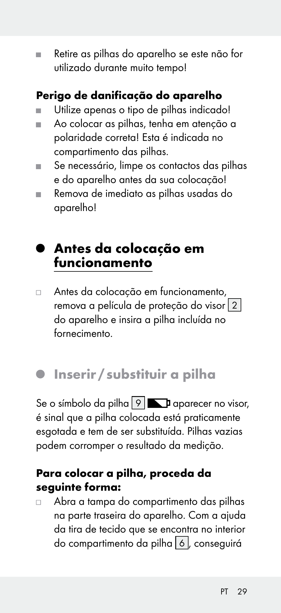 Antes da colocação em funcionamento, Inserir / substituir a pilha | Powerfix Z31697B User Manual | Page 29 / 55