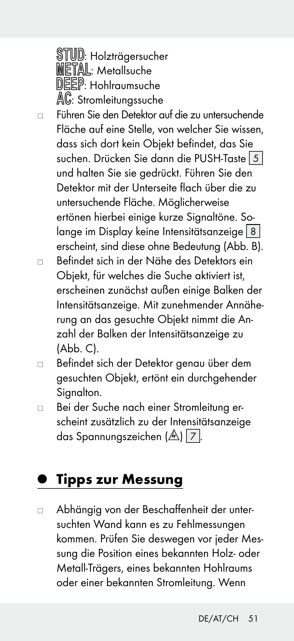 Tipps zur messung | Powerfix Z31697B User Manual | Page 51 / 55