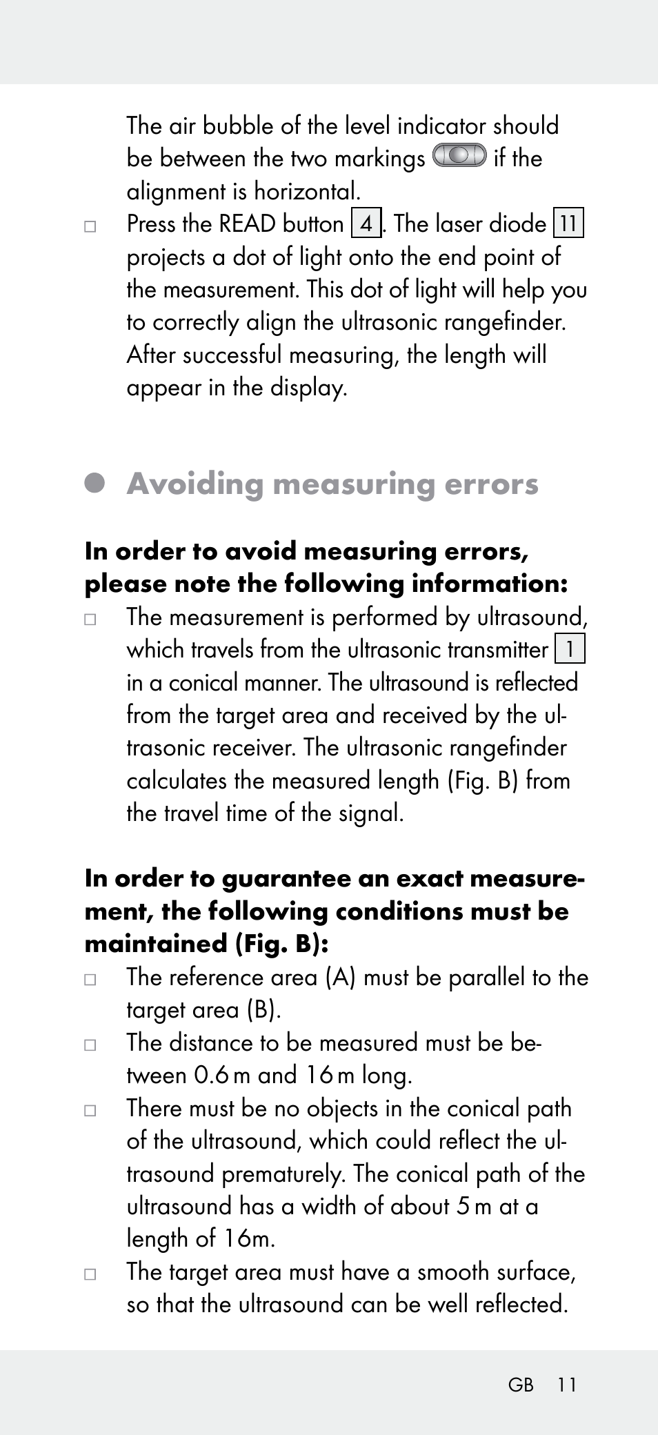 Avoiding measuring errors | Powerfix Z31697A User Manual | Page 11 / 105